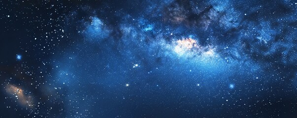 Wall Mural - a starry sky with a large blue cloud