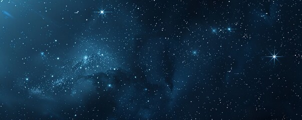 Wall Mural - a blue sky with stars and a bright star
