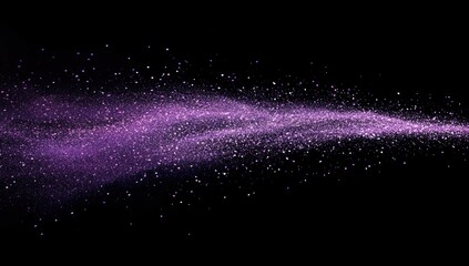 Wall Mural - purple powder stream, dark background, design element