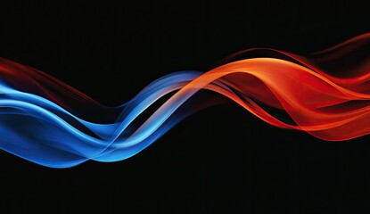 Wall Mural - abstract blue red smoke wave dark background design