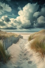 Canvas Print - Coastal Path to Beach