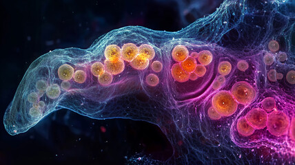 Poster - Neuro-map visualizing the complexities of neural connections in vibrant colors