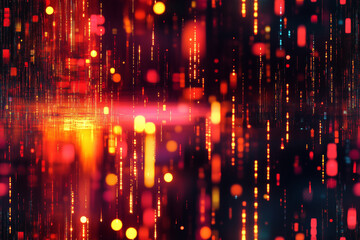 Poster - Digital flow of percentages and trade data forms a financial landscape