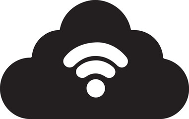 Poster - vector illustration of WiFi with a cloud icon.