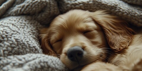 Sticker - Dog Sleeping Under Blanket