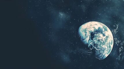 Wall Mural - a blue and white planet in the sky