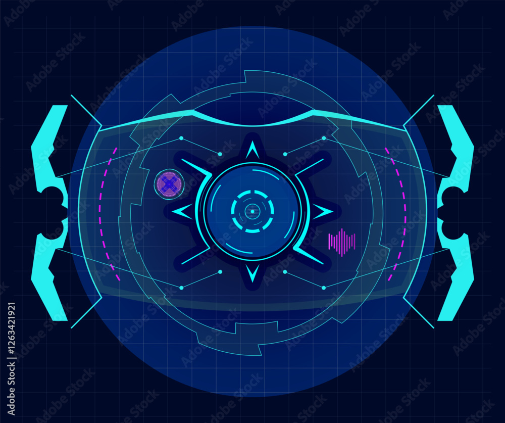 Target Scanning Future Futuristic virtual screen is showing a target tracking system with ...