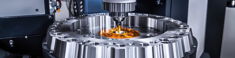 Poster - Close-up view of a machine working on an object, ideal for use in industrial or technical illustrations