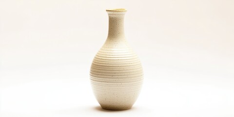 Poster - A simple white vase sits on a table, perfect for decoration or display
