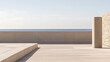 © Chari - Coastal minimalist architecture with a serene ocean view under clear skies