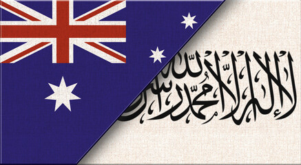 Wall Mural - Flags of Australia and Taliban. Australian and Afghan national flags