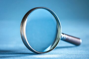 Poster - A close-up shot of a magnifying glass on a table, ideal for illustrations about study, research or detective work