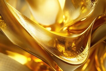Poster - A detailed look at the intricate patterns and texture of gold fabric