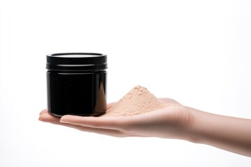 Aufkleber - A person holds a jar of powder in their hand