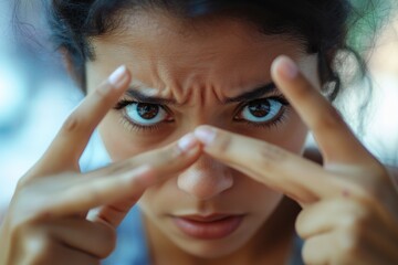 Poster - A close-up view of someone's face with an emotional expression
