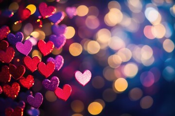 Aufkleber - A bunch of hearts connected by a string, a symbol of love and affection