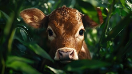 Wall Mural - Cow in field