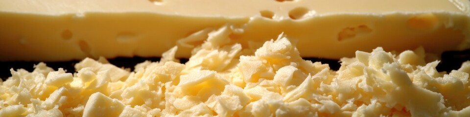 Wall Mural - A high-quality shot of a wedge-shaped cheese, perfect for food photography and recipe illustrations