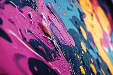 Poster - Close-up shot of a vibrant painting on a wall