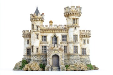 Aufkleber - A castle-like building with a clock tower, suitable for architectural or cityscape images