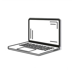 Fototapete - Sleek laptop displaying blank screen, representing digital communication and minimalist technology design concept