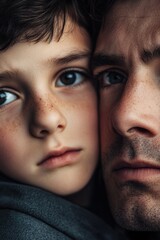 Poster - A tender moment between a father and son, great for family or love stories