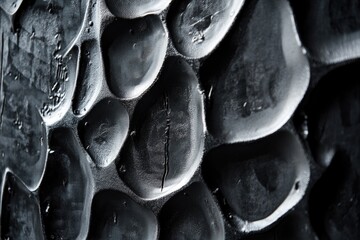 Poster - A close-up shot of a plant leaf with dew drops