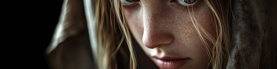 Poster - A close-up of a person wearing a hood, perfect for illustrations and graphics where anonymity is important