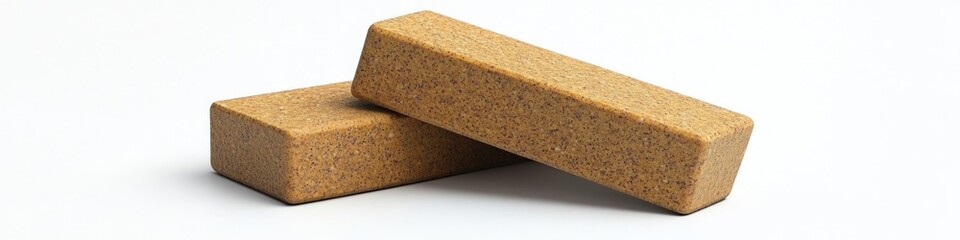Aufkleber - Two bricks sit next to each other on a flat surface, possibly used as building blocks or decorative elements