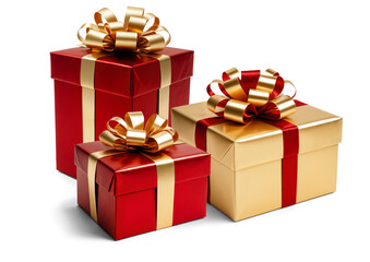 Wall Mural - three 3 festive Christmas gifts, present boxes isolated png