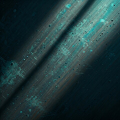 Poster - A dark, abstract digital artwork featuring streaks of light and scattered particles, creating a sense of depth and motion Generative AI