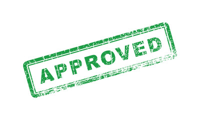 Poster - Approved stamp. Green approval stamp. Grunge approved stamp