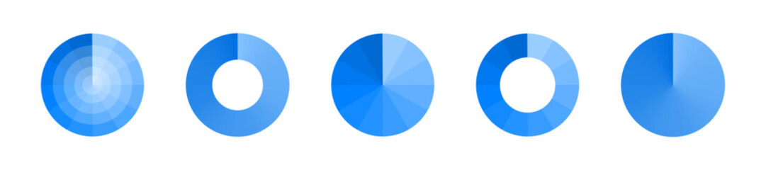 Poster - blue color wheel palette. round color palette. blue gradient circle. blue color wheel vector illustr