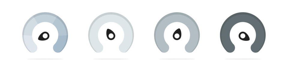 Poster - Speedometer vector illustration. Risk meter. Risk indicator. Speedometer icons. Speed scale indicator. Risk management guage.