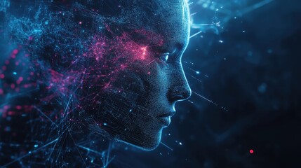 Abstract Digital Art of AI agents Managing Blockchain