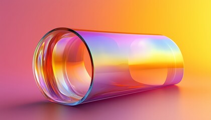 Poster - Digital Rendering Of Gradient Transparent Curve Glass Showcasing The Interplay Of Light And Transparency In A Visually Stunning Design.