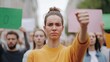 © Vilaphon  - Activists rally for change in urban streets protest photography vibrant atmosphere close-up perspective