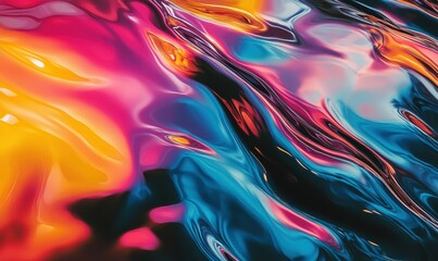 Wall Mural - A lively, colorful background with a striking gradient and a reflective finish.