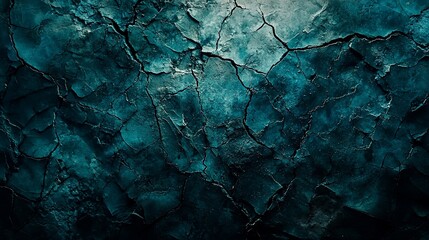Aufkleber - Dark teal cracked earth texture background