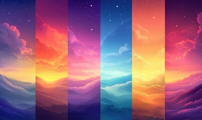 Wall Mural - Background of colorful sky concept: Dramatic sunset with twilight color sky and clouds