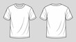 © Tom - Plain white t-shirt, unisex, shown from the front and back view, ideal for casual wear or customization.