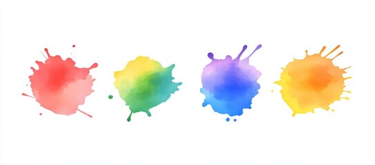 A collection of multicolored watercolor circles with modern splashes