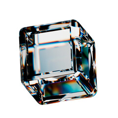 Wall Mural - cube rendering of dispersion glass, beautiful refraction of colors and light