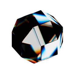 Wall Mural - multi-faceted glass shape with a color spectrum of refraction