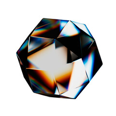 Wall Mural - multi-faceted glass shape with a color spectrum of refraction