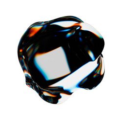 Wall Mural - organic glass shape with beautiful refraction of light, modern poster design element, png
