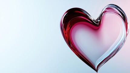 Poster - A vibrant glass heart rests against a soft light backdrop, blending shades of red and pink. This artistic piece conveys feelings of love and warmth, capturing attention vividly
