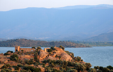 Canvas Print - A view from the Ancient City of Herakleia in Milas, Mugla, Turkey