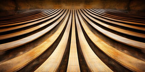 Poster - Abstract Wood Seats, Architectural Perspective, Interior Setting