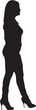 © curto - vector; silhouette; side view of a woman walking